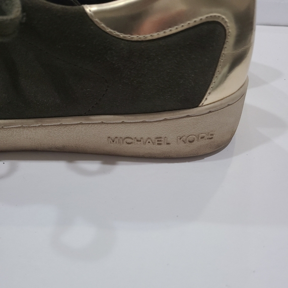Michael Kors Frankie Suede Gold and Olive Women's Sneakers Sz.11 M - Picture 6 of 11